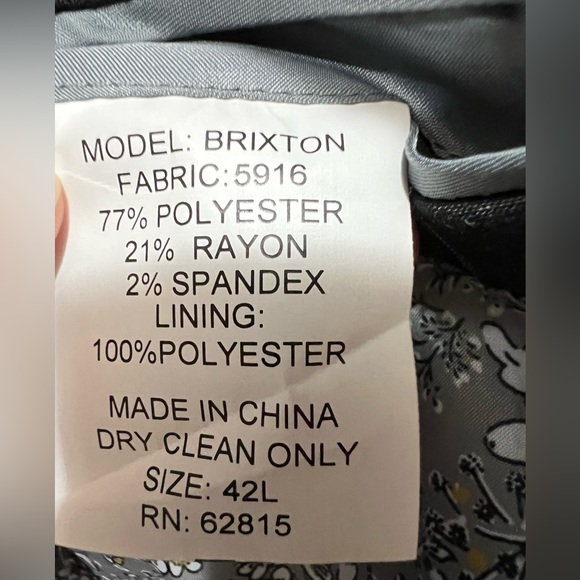 NEW The Savile Row Co. Brixton Brit Skinny Charcoal Grey Blazer size 42L - Picture 8 of 9